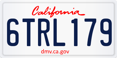 CA license plate 6TRL179