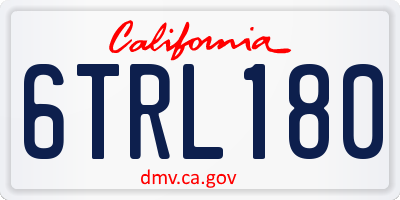 CA license plate 6TRL180