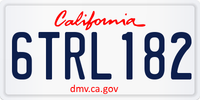 CA license plate 6TRL182