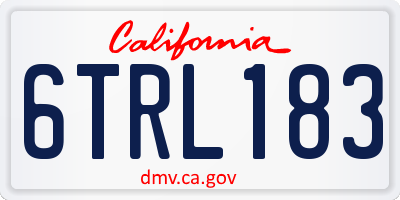 CA license plate 6TRL183