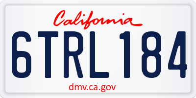 CA license plate 6TRL184