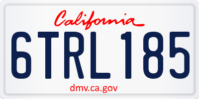 CA license plate 6TRL185