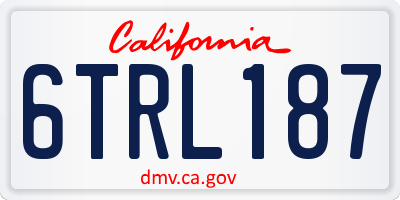 CA license plate 6TRL187