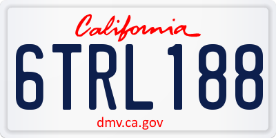 CA license plate 6TRL188
