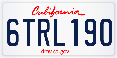 CA license plate 6TRL190