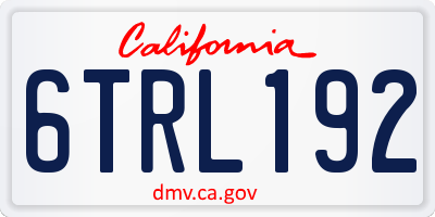 CA license plate 6TRL192