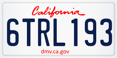CA license plate 6TRL193