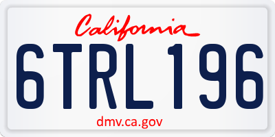 CA license plate 6TRL196
