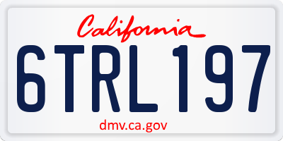 CA license plate 6TRL197