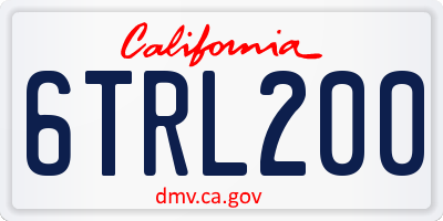 CA license plate 6TRL200