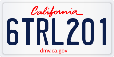 CA license plate 6TRL201
