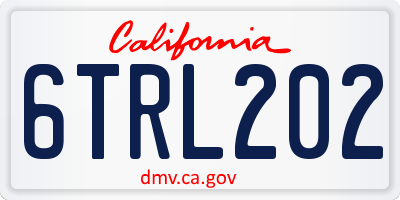 CA license plate 6TRL202
