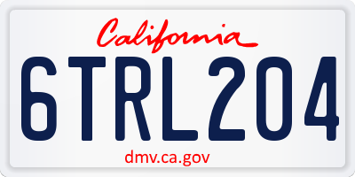 CA license plate 6TRL204
