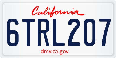 CA license plate 6TRL207