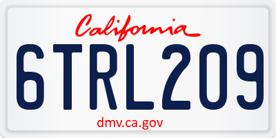 CA license plate 6TRL209