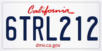 CA license plate 6TRL212