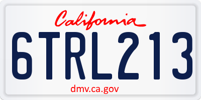 CA license plate 6TRL213