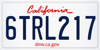 CA license plate 6TRL217