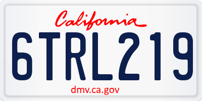 CA license plate 6TRL219