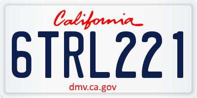 CA license plate 6TRL221