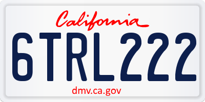 CA license plate 6TRL222