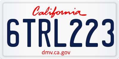 CA license plate 6TRL223