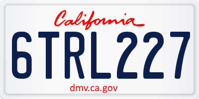 CA license plate 6TRL227