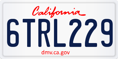 CA license plate 6TRL229