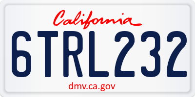CA license plate 6TRL232