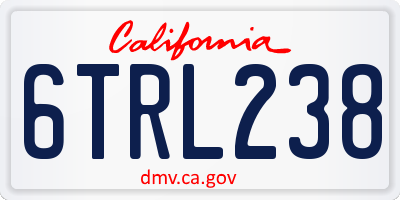 CA license plate 6TRL238