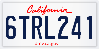 CA license plate 6TRL241