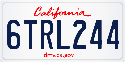 CA license plate 6TRL244