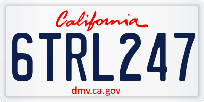 CA license plate 6TRL247