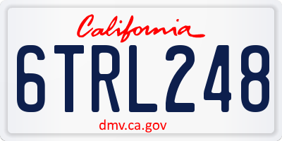 CA license plate 6TRL248