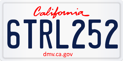 CA license plate 6TRL252