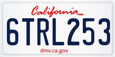 CA license plate 6TRL253
