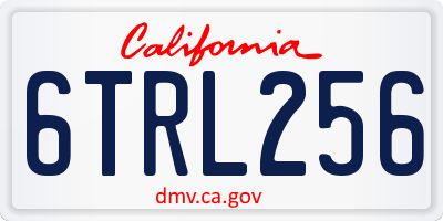 CA license plate 6TRL256