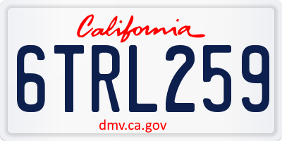 CA license plate 6TRL259