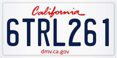 CA license plate 6TRL261