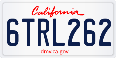 CA license plate 6TRL262