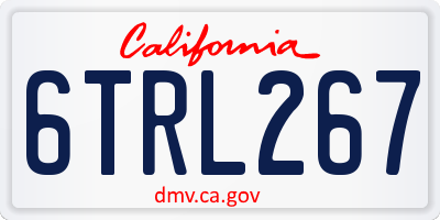 CA license plate 6TRL267