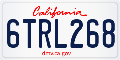 CA license plate 6TRL268