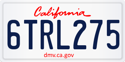 CA license plate 6TRL275