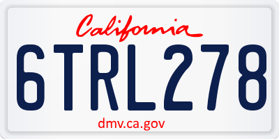 CA license plate 6TRL278