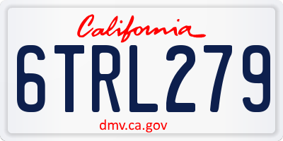 CA license plate 6TRL279