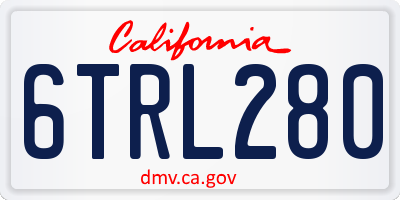 CA license plate 6TRL280