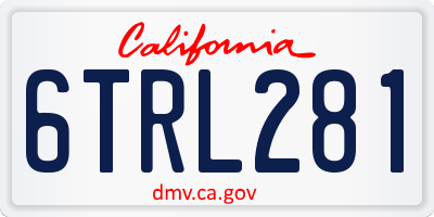 CA license plate 6TRL281