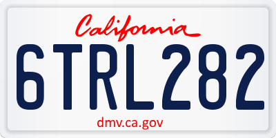 CA license plate 6TRL282