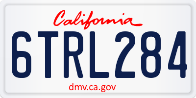 CA license plate 6TRL284