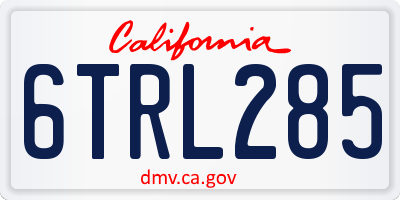 CA license plate 6TRL285